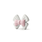 White|Pink Sweet Bow Enamel Jewelry Beads - 15×19mm - Image 2
