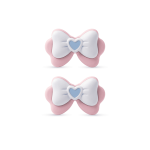 Pink|White Sweet Love Bow Enamel Jewelry Beads - 10×16mm
