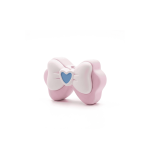 Pink|White Sweet Love Bow Enamel Jewelry Beads - 10×16mm - Image 2