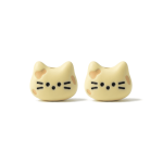Yellow Lovely Cat Enamel Jewelry Beads - 9×12mm
