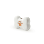 White|Orange Paw Print Bone Enamel Jewelry Beads - 8×12mm - Image 2