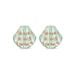 Blue Dotted Shell Enamel Glass Bead - 17×19mm