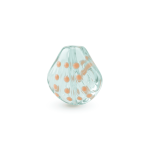Blue Dotted Shell Enamel Glass Bead - 17×19mm - Image 2