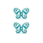 Blue Dreamy Butterfly Enamel Glass Bead - 10×15mm