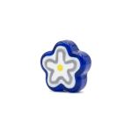 Blue Stellar Flower Enamel Glass Bead - 17×19mm - Image 2