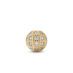 Round Ball Bead with Pave CZ Stones - 7×8mm 18K Gold Plated - Image 2
