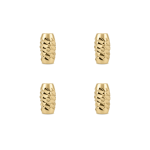 Faceted Ribbed Oval Spacer Bead - 4×7mm 18K Gold Plated